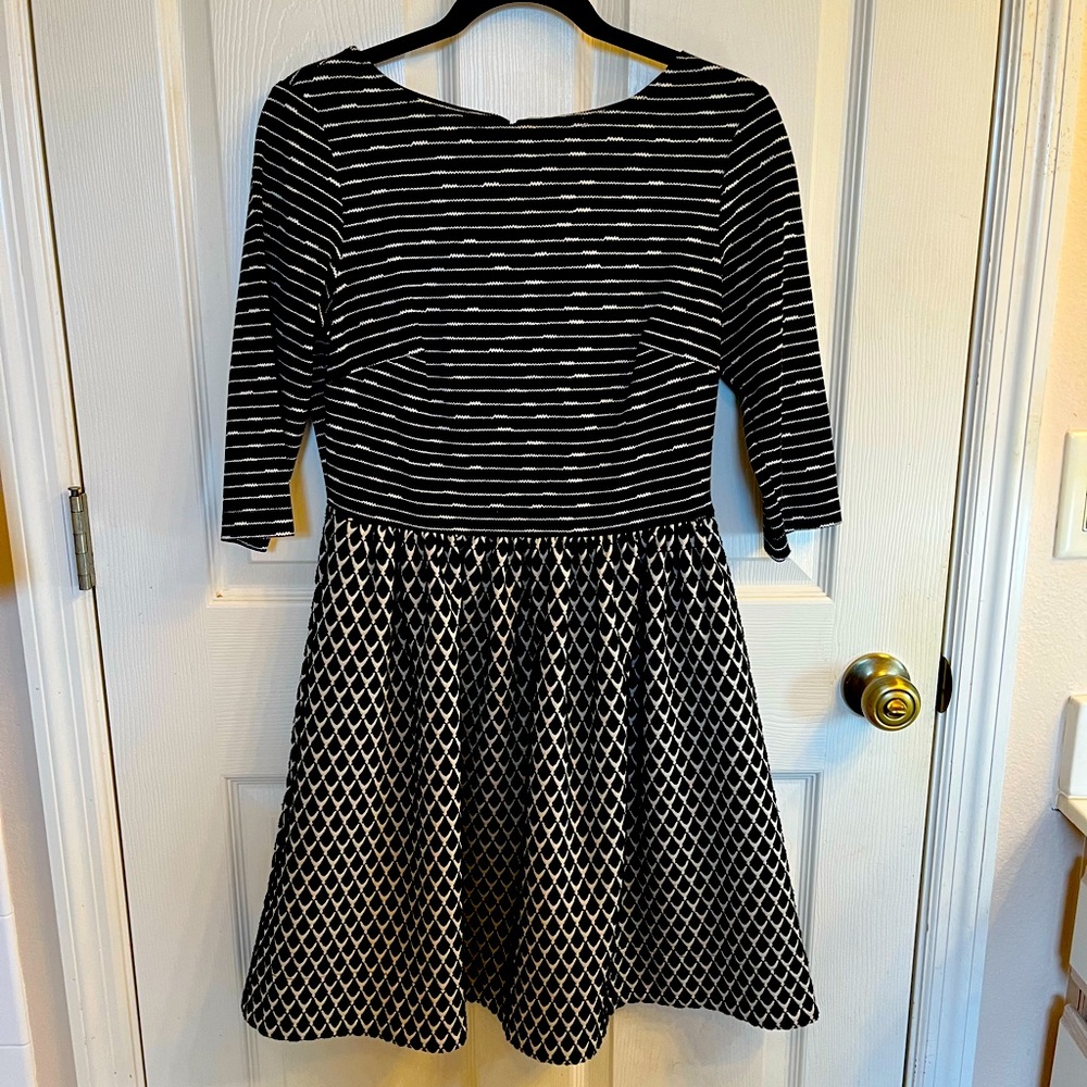 Taylor Black and White Knit Dress in Size 6